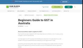 
							         Beginners guide to GST | Tax Tips | H&R Block								  
							    