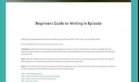 
							         Beginners Guide to Writing in Episode – Episode Knitters								  
							    