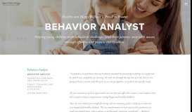 
							         Behavior Analyst — Happy and Healthy Pediatrics								  
							    