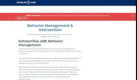 
							         Behavior Management & Intervention | ScholarChip								  
							    