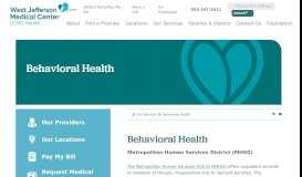 
							         Behavioral Health Resources - West Jefferson Medical Center								  
							    