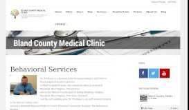 
							         Behavioral Services - Bland County Medical Clinic								  
							    