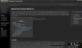 
							         Behind the Scenes (Portal 2) - Valve Developer Community								  
							    