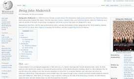 
							         Being John Malkovich - Wikipedia								  
							    