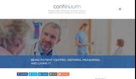 
							         Being Patient-Centric: Defining, Measuring, and Living It - Continuum								  
							    