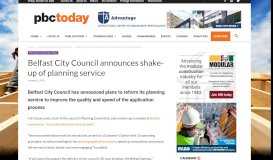 
							         Belfast City Council announces shake-up of planning service								  
							    