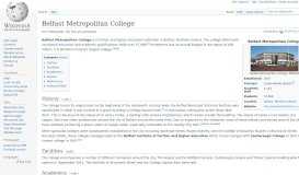 
							         Belfast Metropolitan College - Wikipedia								  
							    