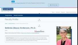 
							         Belinda J. Anderson, Ph.D. | Albert Einstein College of Medicine								  
							    