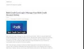 
							         Belk Credit Card Login | Manage Your Belk Credit Account ...								  
							    
