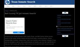 
							         Bell County TX Jail Inmate Search - Texas								  
							    