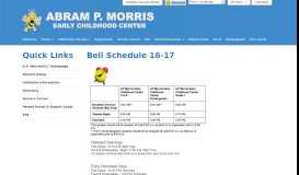 
							         Bell Schedule 16-17 - Abram P. Morris Early Childhood Center								  
							    