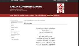 
							         Bell Schedule - Carlin Combined School								  
							    