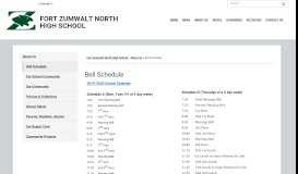 
							         Bell Schedule - Fort Zumwalt North High School								  
							    