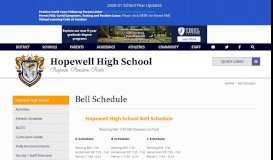 
							         Bell Schedule - Hopewell Area School District								  
							    
