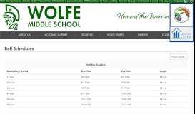 
							         Bell Schedule - Wolfe Middle School								  
							    