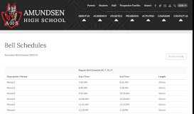 
							         Bell Schedules - Amundsen High School								  
							    