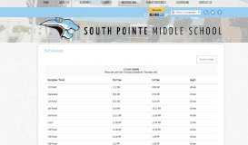 
							         Bell Schedules - South Pointe Middle School								  
							    