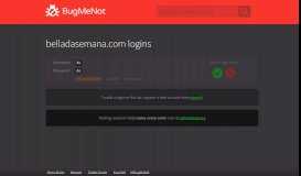 
							         belladasemana.com passwords - BugMeNot								  
							    