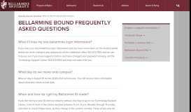
							         Bellarmine Bound Frequently Asked Questions - Bellarmine University								  
							    