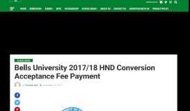 
							         Bells University 2017/18 HND Conversion Acceptance Fee Payment								  
							    