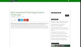 
							         Bells University of Technology Students Portal Login - Schoolinfong.com								  
							    