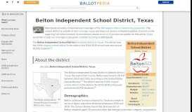 
							         Belton Independent School District, Texas - Ballotpedia								  
							    