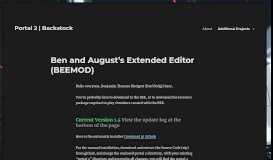 
							         Ben and August's Extended Editor (BEEMOD) – Portal 2 | Backstock								  
							    