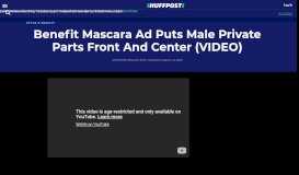 
							         Benefit Mascara Ad Puts Male Private Parts Front And Center (VIDEO ...								  
							    