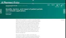 
							         Benefits, barriers, and impact of patient portals and mHealth ...								  
							    