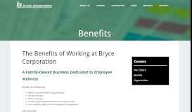 
							         Benefits - Bryce Corporation								  
							    