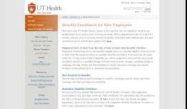 
							         Benefits Enrollment for New Employees - UT Health San Antonio								  
							    