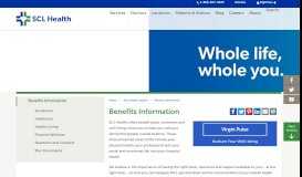 
							         Benefits Information | SCL Health								  
							    