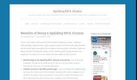 
							         Benefits of Being a Spalding MFA Alumni								  
							    