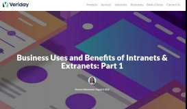 
							         Benefits of Intranets & Extranets: Part 1 - Veriday Blog								  
							    