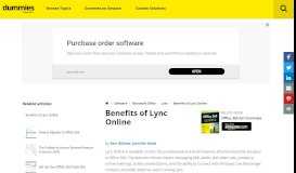 
							         Benefits of Lync Online - dummies								  
							    