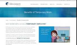 
							         Benefits of Temporary Work - Execu|Search Staffing Agency								  
							    