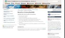 
							         Benefits of Using NetDMR - TCEQ - www.tceq.texas.gov								  
							    