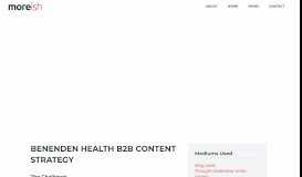 
							         Benenden Health B2B Content Strategy | Moreish								  
							    