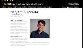 
							         Benjamin Peralta | USC Glorya Kaufman School of Dance								  
							    