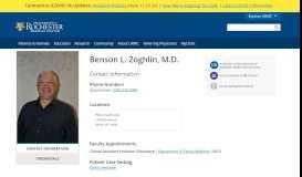 
							         Benson L. Zoghlin, M.D. - University of Rochester Medical Center								  
							    