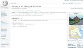 
							         Bentley, East Riding of Yorkshire - Wikipedia								  
							    
