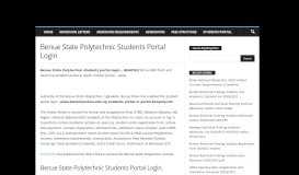 
							         Benue State Polytechnic Students Portal Login - Eduloaded								  
							    