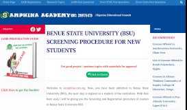 
							         Benue State University New Students Screening Procedure - samphina								  
							    