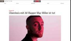 
							         Überdosis mit 26! Rapper Mac Miller ist tot – B.Z. Berlin								  
							    