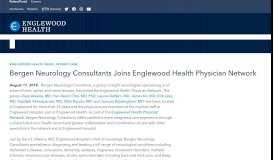 
							         Bergen Neurology Consultants Joins Englewood Health Physician ...								  
							    
