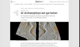 
							         Berühmtes Fossil: Ur-Archaeopteryx war gar keiner - Spektrum der ...								  
							    