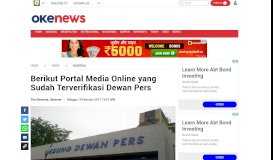 
							         Berikut Portal Media Online yang Sudah Terverifikasi Dewan Pers ...								  
							    