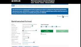 
							         Berkhamsted Senior School - GOV.UK - Find and compare schools ...								  
							    