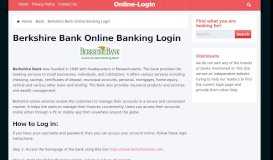 
							         Berkshire Bank Online Banking Login | Sign In Page								  
							    