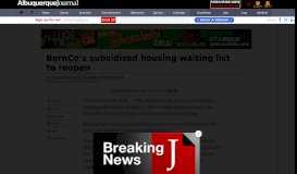 
							         BernCo's subsidized housing waiting list to reopen » Albuquerque ...								  
							    